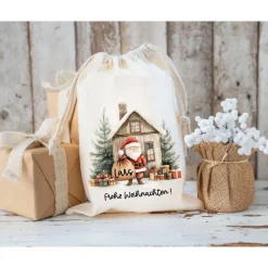 Clearance Nikolaussack, Geschenke Kinder personalisiert mit Name, Nikolausgeschenk, Tasche, Nikolausbeutel Weihnachten Säckchen & Beutel
