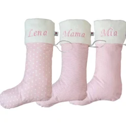 Outlet Nikolausstrumpf XXL / Nikolausstiefel / Nikolaussocke mit Namen personalisiert in rosa Nikolausstiefel