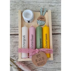 Osterkerzen|Lieblingsstück "Nimm dir was du brauchst" Kerzenbox Ostern ~ Stabkerzen Geschenkset ~ Deko Kerzen