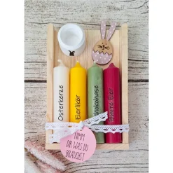 New "Nimm dir was du brauchst" Kerzenbox Ostern ~ Stabkerzen Geschenkset ~ Deko Kerzen Osterkerzen
