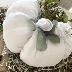 Sale Nostalgie Kürbis aus weißem Leinen Herbstdeko im Landhausstil Herbst