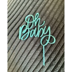 Oh Baby Cake Topper 3D Druck – Baby Shower & Gender Reveal Tortendeko in Wunschfarbe Dekoration