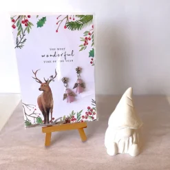 Weihnachtsgeschenke|UtosaDesign Ohrringe * Schutzengel * Rosa * Ohrhaken 925er Silber * Grußkarte Weihnachten * Geschenkidee