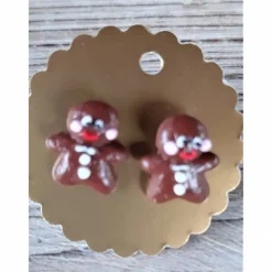 Best Ohrstecker Lebkuchenmann modelliert  aus Fimo Weihnachten Advent Ohrschmuck Ohrringe Weihnachtsaccessoires