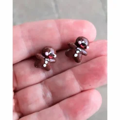 Best Ohrstecker Lebkuchenmann modelliert  aus Fimo Weihnachten Advent Ohrschmuck Ohrringe Weihnachtsaccessoires