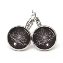 New Ohrstecker, Ohrhänger, Clipse Halloween Spinne Spinnennetz schwarz weiß Schmuck