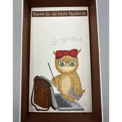 Clearance Originelles Geschenk für Nachhilfelehrer – Handgemalte Geschenkbox mit Eule & Geldfach Geschenke