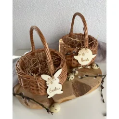 Osteranhänger mit Namen / personalisierte Anhänger Hase Küken / Osterkorb für Kinder Osterkörbchen