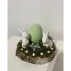 Best Osterdeko auf einer Baumscheibe Hasen grün Osterdeko
