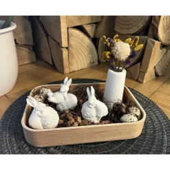 Best Osterdeko Dekotablett Osterhasen Dekoration Ostern Raysin Hasen Figuren Vase Trockenblumen Frühling Tischdeko Handmade Osterdeko