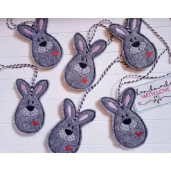 Osterdeko|SonnenGlueck Handmade Osterdeko Hase Filz Anhänger gestickt Osterhase Ostern Geschenk Frühlingsdeko Landhausstil
