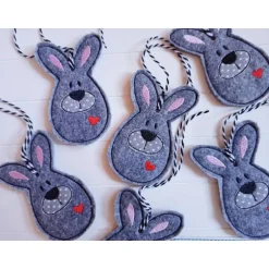 Osterdeko|SonnenGlueck Handmade Osterdeko Hase Filz Anhänger gestickt Osterhase Ostern Geschenk Frühlingsdeko Landhausstil