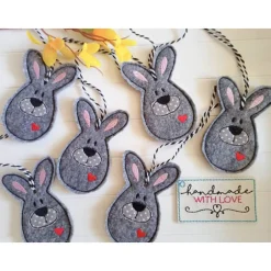 Osterdeko|SonnenGlueck Handmade Osterdeko Hase Filz Anhänger gestickt Osterhase Ostern Geschenk Frühlingsdeko Landhausstil