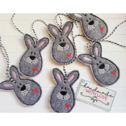 Osterdeko|SonnenGlueck Handmade Osterdeko Hase Filz Anhänger gestickt Osterhase Ostern Geschenk Frühlingsdeko Landhausstil