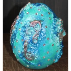Best Osterei Dekoei MEERESRAUSCHEN Acrylmalerei auf einem Keramikei Ostergeschenk Künstler-Ei Sammlerstück signiertes Unikat Ostereier
