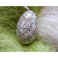 Sale Osterei Gänseei mit italienischem Buntpapier – Einzigartige Decoupage-Dekoration 9-10 cm Ostereier