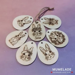 Sale Osterei mit Hasenmotive und Name Ostereier