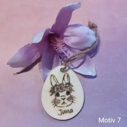 Sale Osterei mit Hasenmotive und Name Ostereier