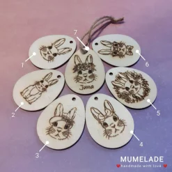 Sale Osterei mit Hasenmotive und Name Ostereier