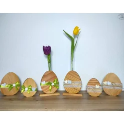 Ostereier aus Douglasienholz natur, 2er-Set / Osterdekoration Osterdeko