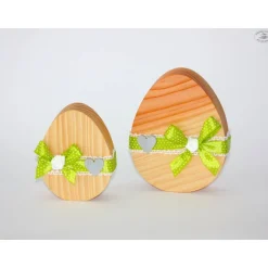 Online Ostereier aus Douglasienholz grün, 2er-Set / Osterdekoration Ostereier