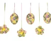 Sale Ostereier Set gehäkelt – 3 Ostereier & 3 Blüten in Pastellfarben zum Aufhängen – Handarbeit Osterdeko rosa weiß grün gelb Ostereier
