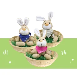 Online Ostergeschenk Osterkörbchen mit Hasen u. Namen Osternest - Geschenk zu Ostern personalisiert Set aus Kuscheltier & Hase Osterkörbchen
