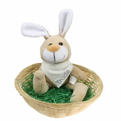 Online Ostergeschenk Osterkörbchen mit Hasen u. Namen Osternest - Geschenk zu Ostern personalisiert Set aus Kuscheltier & Hase Osterkörbchen