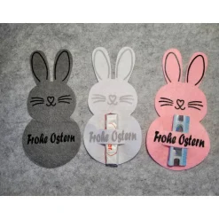 Online Osterhase aus Filz. Ostern,Hase .Für Geldgeschenke oder Praline. Geschenkidee grau,weiß oder rosa Geschenkverpackungen