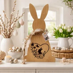 Outlet Osterhase aus Holz – Handgefertigte Dekofigur für den Frühling, Wohnzimmer & Ostertisch Osterhasen