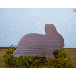 Clearance Osterhase aus Holz / Hase / natur oder metallic Osterhasen