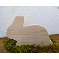 Clearance Osterhase aus Holz / Hase / natur oder metallic Osterhasen
