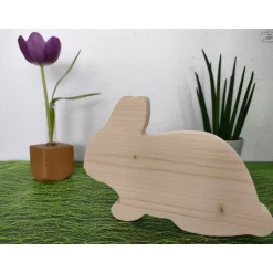 Clearance Osterhase aus Holz / Hase / natur oder metallic Osterhasen