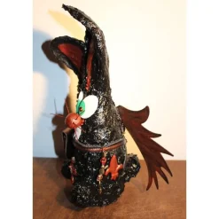 Osterhasen|Susanne Hiebl...die etwas andere Art! Osterhase DARK ANGELINO handgefertigte Künstler-Figur Osterdeko Geschenk für Gothic-Fans Geldgeschenk