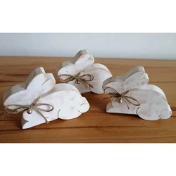 Osterhasen|ZauberhafteDinge24 Osterhase 3er-Set *1,5 cm* aus Fichtenholz gesägt im Shabby-Look kaufen