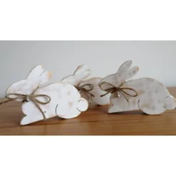 Osterhasen|ZauberhafteDinge24 Osterhase 3er-Set *1,5 cm* aus Fichtenholz gesägt im Shabby-Look kaufen