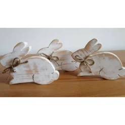 Osterhasen|ZauberhafteDinge24 Osterhase 3er-Set *1cm* aus Fichtenholz gesägt im Shabby-Look kaufen