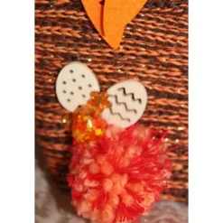 Clearance Osterhase Hasenfigur ORANGE zauberhafter Holzhase mit handgestrickten Accessoires bemalt mit Acrylfarben Osterdeko Osterhasen