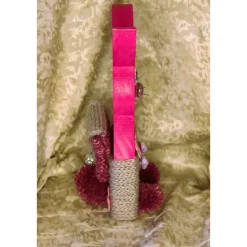Osterhasen|Susanne Hiebl...die etwas andere Art! Osterhase Hasenfigur PINK zauberhafter Holzhase mit handgestrickten Accessoires bemalt mit Acrylfarben Osterdeko