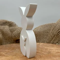 Sale Osterhase mit Mini Hase aus Keramikpulver – moderne Osterdeko Hasenfigur Set Osterdeko