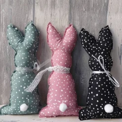 Clearance Osterhasen aus Baumwollstoff Punkte Osterhasen