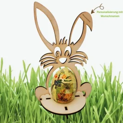 Hot Osterhasen aus Holz mit Halterung für große Ü-Eier oder bemalte Eier Osterhasen