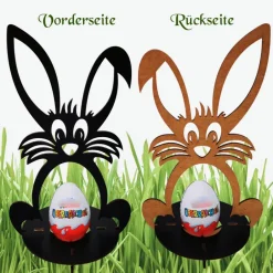 Hot Osterhasen aus Holz mit Halterung für große Ü-Eier oder bemalte Eier Osterhasen