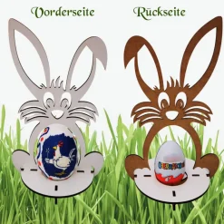 Hot Osterhasen aus Holz mit Halterung für große Ü-Eier oder bemalte Eier Osterhasen