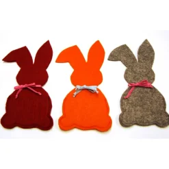 Osterhasen Filz mit Tasche personalisierbar mit Name Geldgeschenk Gutscheine-Verpackung orange dunkelrot graumeliert Geschenkverpackungen