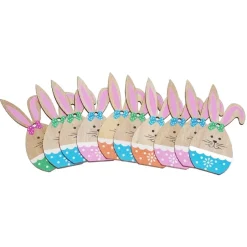Clearance Osterhasen Holzanhänger 10er Set Stil B, Osterdeko zum Aufhängen, Osterdeko Holz Osterhasen