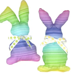 Clearance Osterhasen Stoffhasen 2er Set Regenbogen – Handgemachte Deko Hasen aus Baumwollstoff Osterhasen