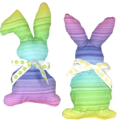 Clearance Osterhasen Stoffhasen 2er Set Regenbogen – Handgemachte Deko Hasen aus Baumwollstoff Osterhasen