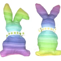 Clearance Osterhasen Stoffhasen 2er Set Regenbogen – Handgemachte Deko Hasen aus Baumwollstoff Osterhasen
