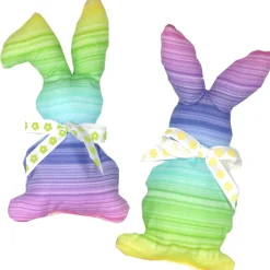 Clearance Osterhasen Stoffhasen 2er Set Regenbogen – Handgemachte Deko Hasen aus Baumwollstoff Osterhasen